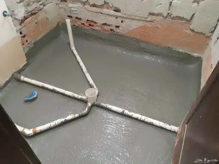 تنفيذ عازل اسمنتي للحمامات 0