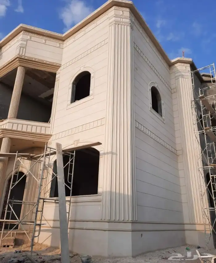 معلم ديكورات خارجيه لياسه ملونه كسر رخام 2