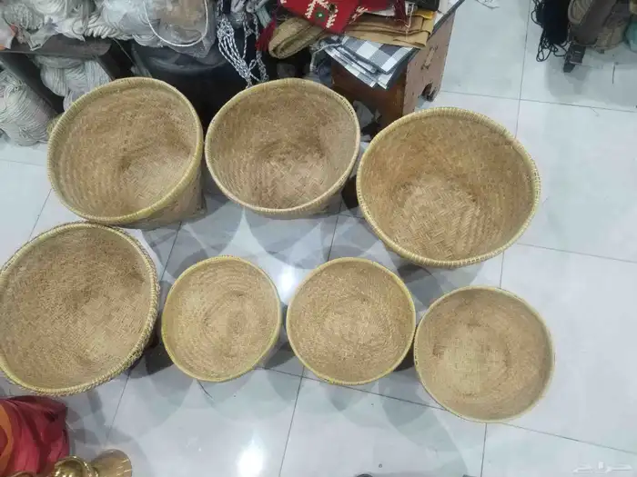 خيزران خيش حصير سلال 3