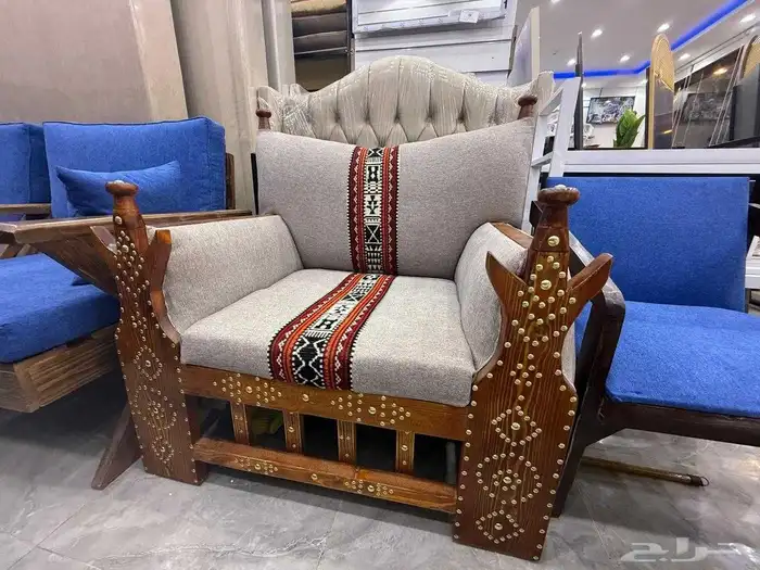 طقم جلسات خارجية حديد وخشب 6
