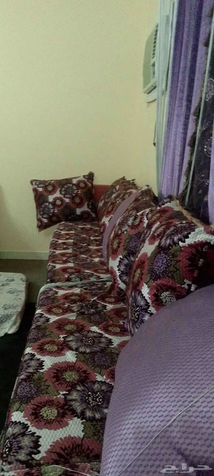 كنب مع ستارة مع فرشه للبيع 4في5 السعر 800 0