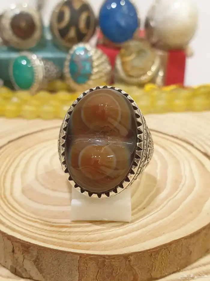 خاتم عقيق سليماني هندي سنامين 15