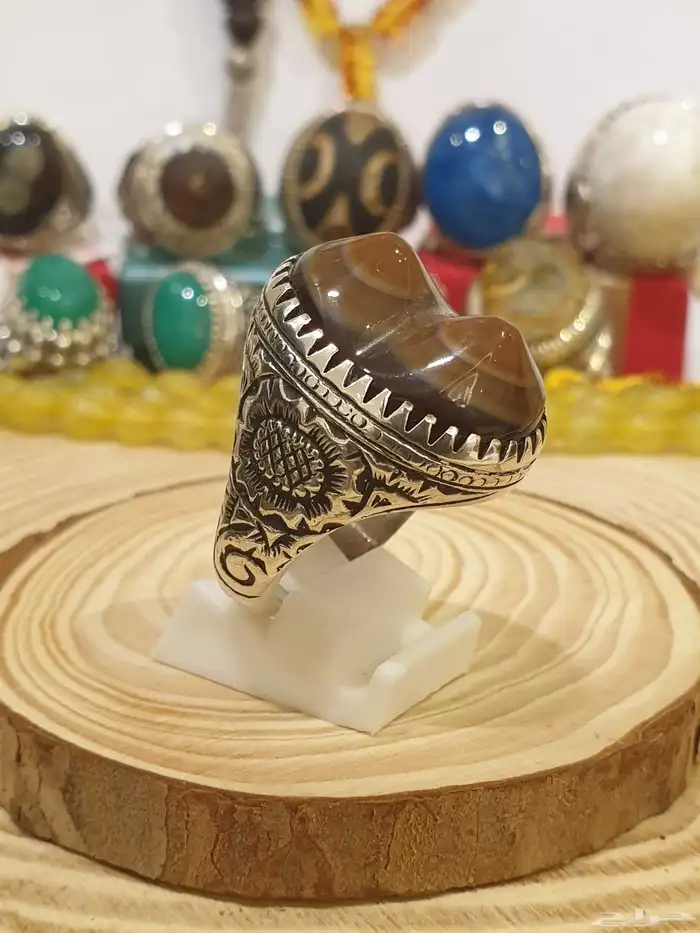 خاتم عقيق سليماني هندي سنامين 8