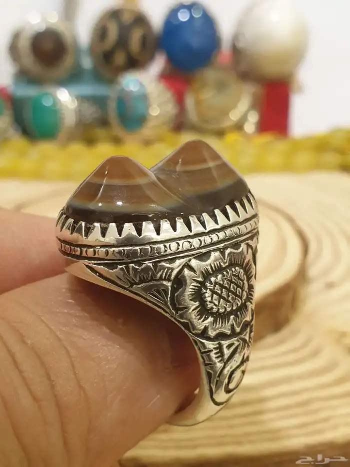 خاتم عقيق سليماني هندي سنامين 0