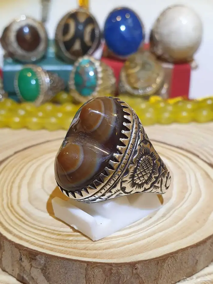 خاتم عقيق سليماني هندي سنامين 4