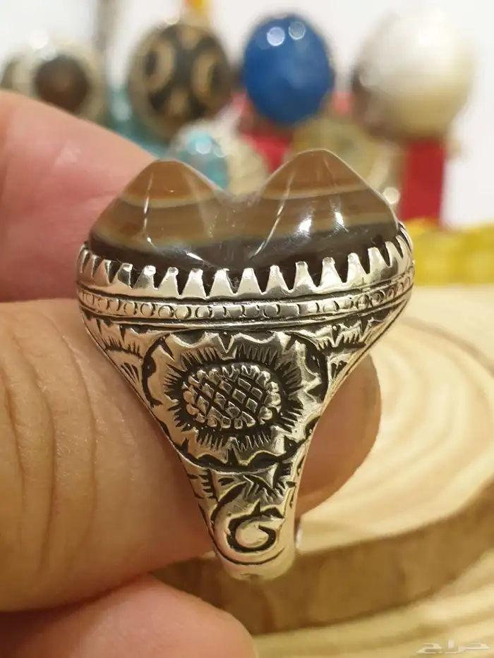 خاتم عقيق سليماني هندي سنامين 3