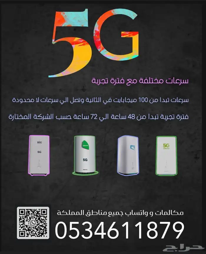 انترنت لا محدود مع راوتر 5G 3