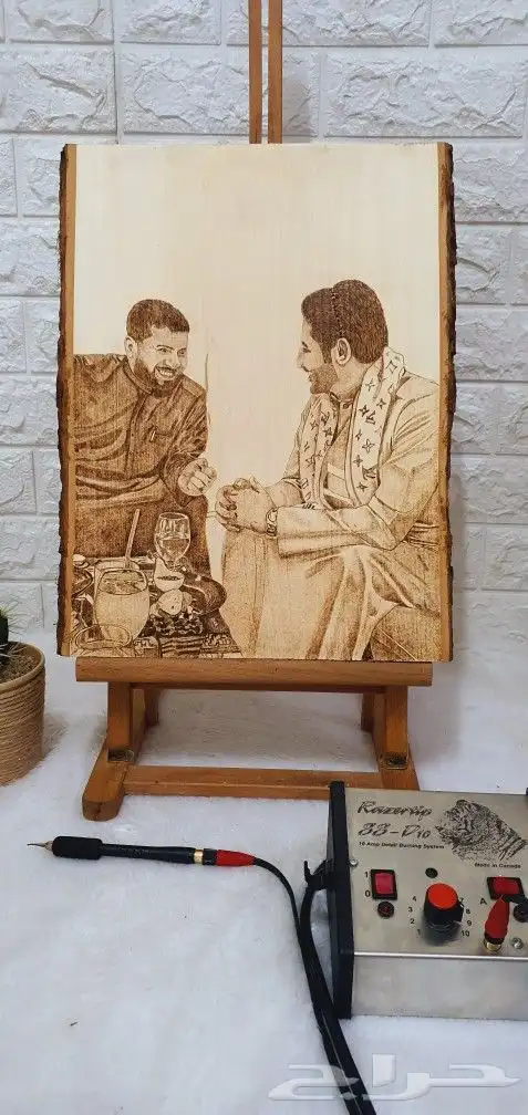 من طلباتكم لوحات رسم شخصية بفن الحرق على الخشب مقاس A3  A4 10