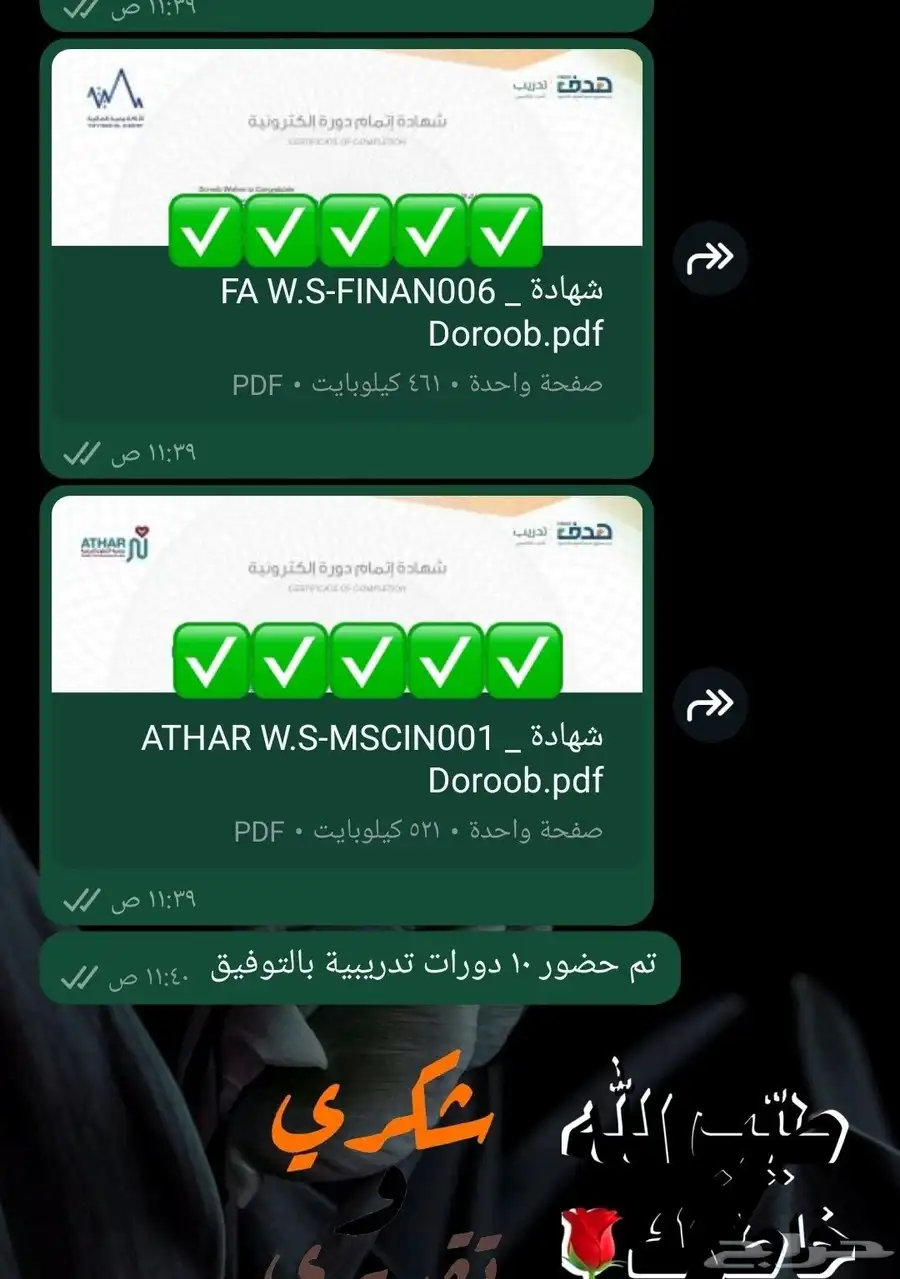 حضور دورات تدريبية 6