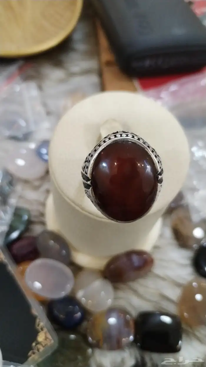 خاتم عقيق يماني كبدي صياغه عارف 4