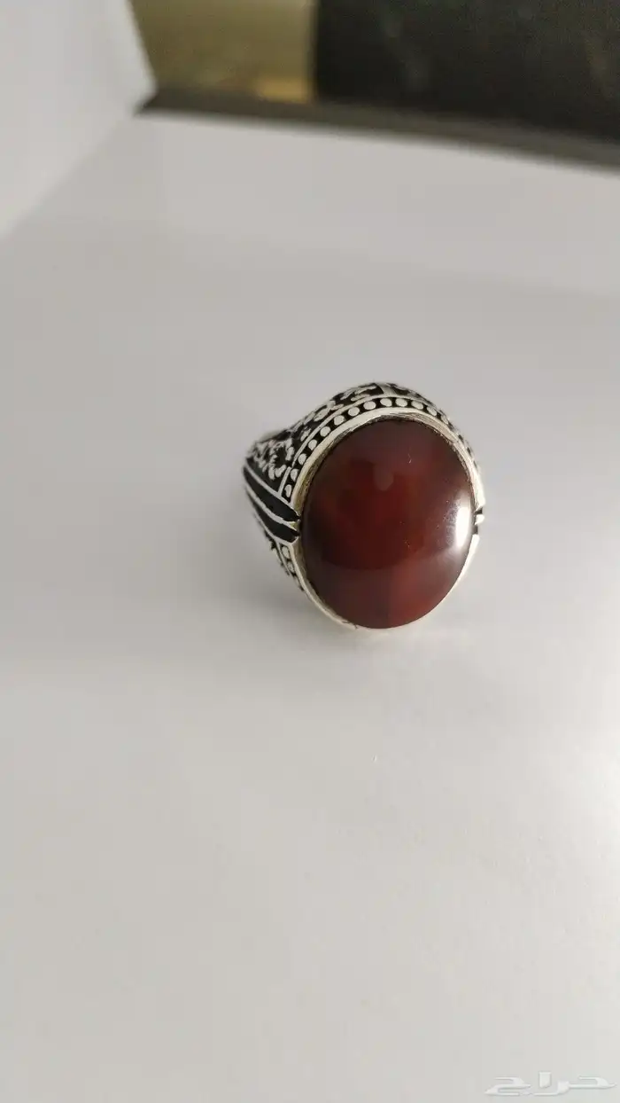 خاتم عقيق يماني كبدي صياغه عارف 3