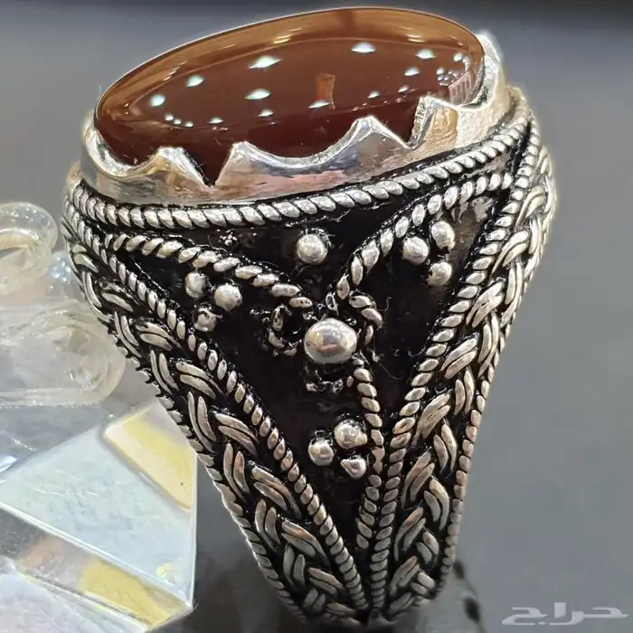 خاتم عقيق يماني كرزي دموي 3