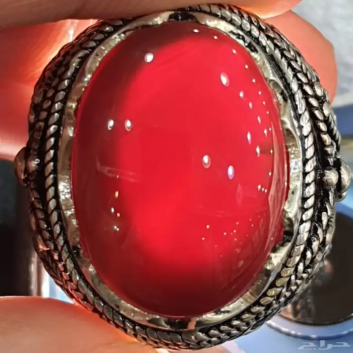 خاتم عقيق يماني كرزي دموي 5