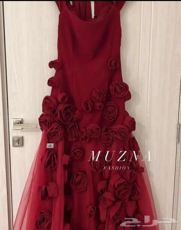 فستان سهرة أحمر مقاس XL 0