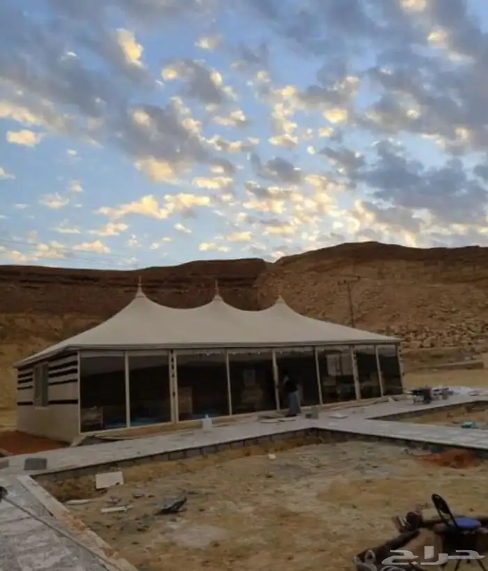 خيام سوبر ملكية بيوت شعر ملكية مشبات رخام وجهات زجاجي 8