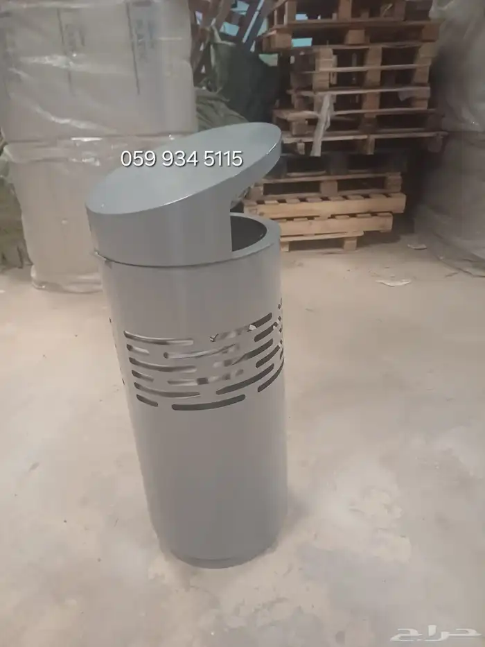سلات نفايات حاويات نظافة برميل زبالة استيل للحدائق 3
