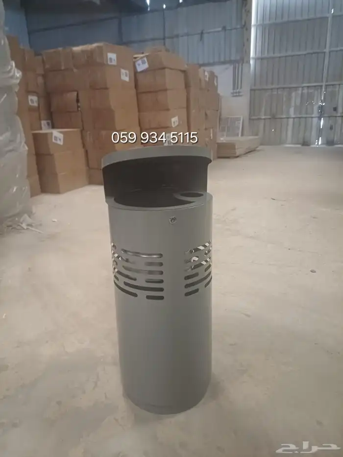 سلات نفايات حاويات نظافة برميل زبالة استيل للحدائق 2