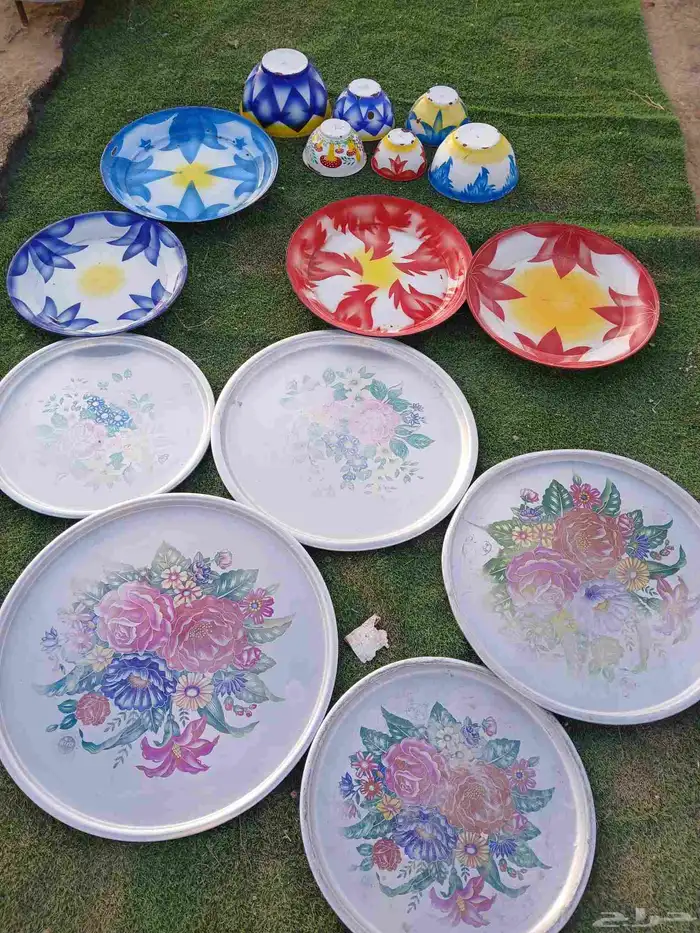 صحون معدن ابو ورده. وصحون غضار 1