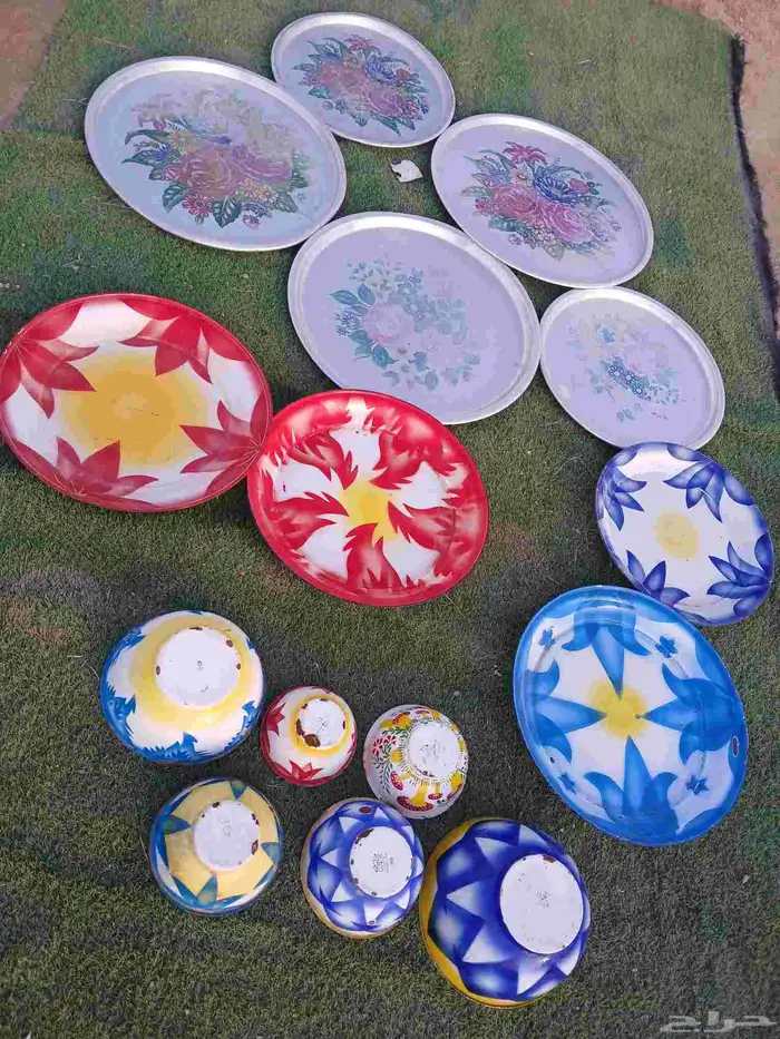 صحون معدن ابو ورده. وصحون غضار 3