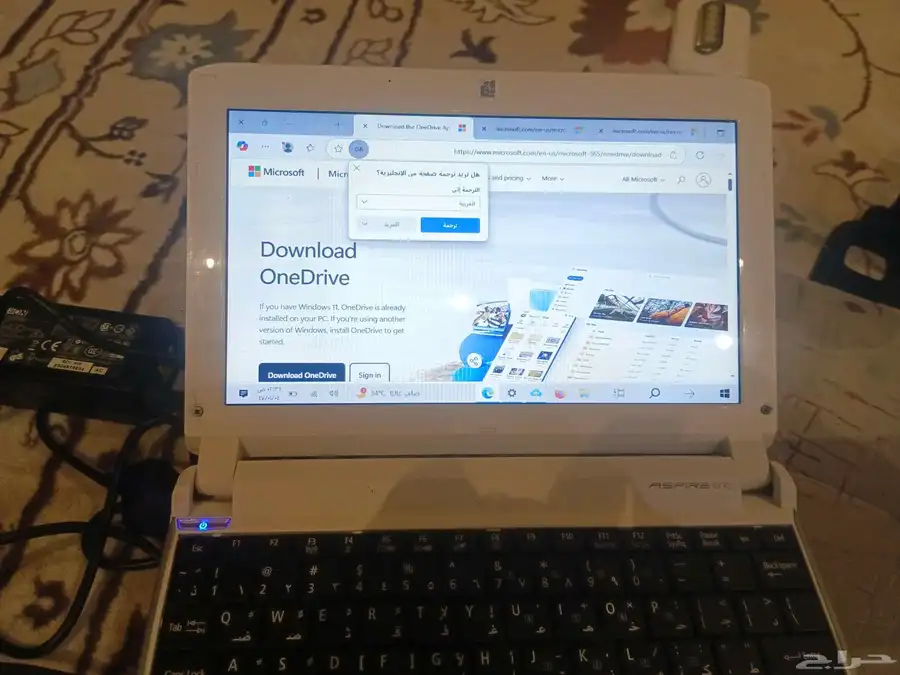 لابتوب ايسر اسباير ون اصدار ويندوز Xp معالج انتل اتوم الجها 5