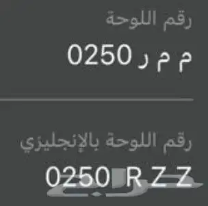 لوحه مميزه م م ر 250 خصوصي 0