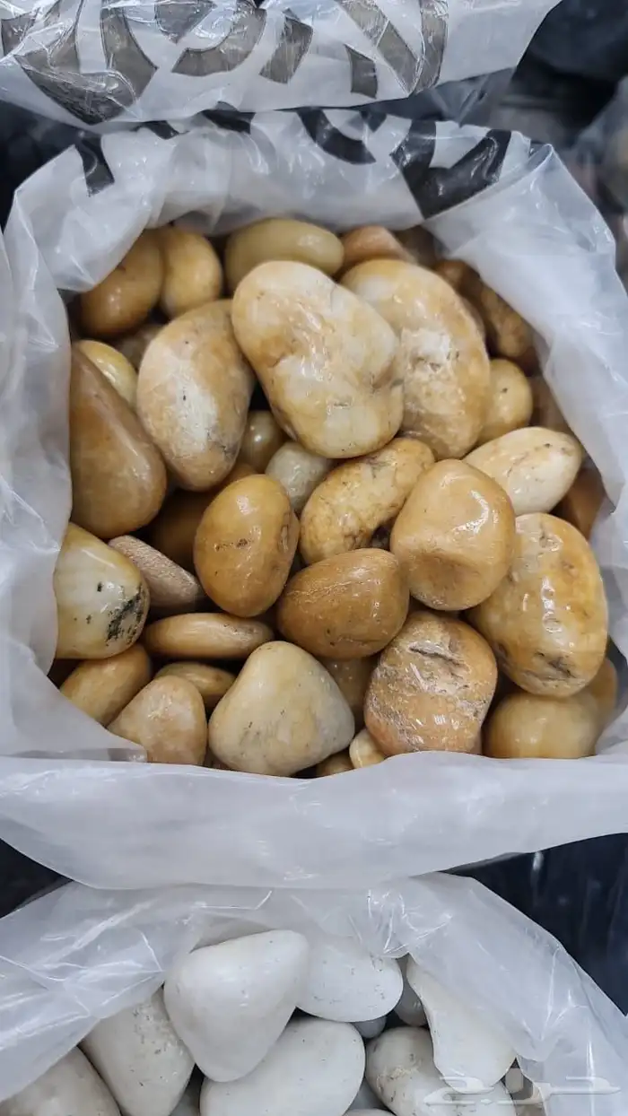 بحص ابيض واسود ولامع وعسلى 4