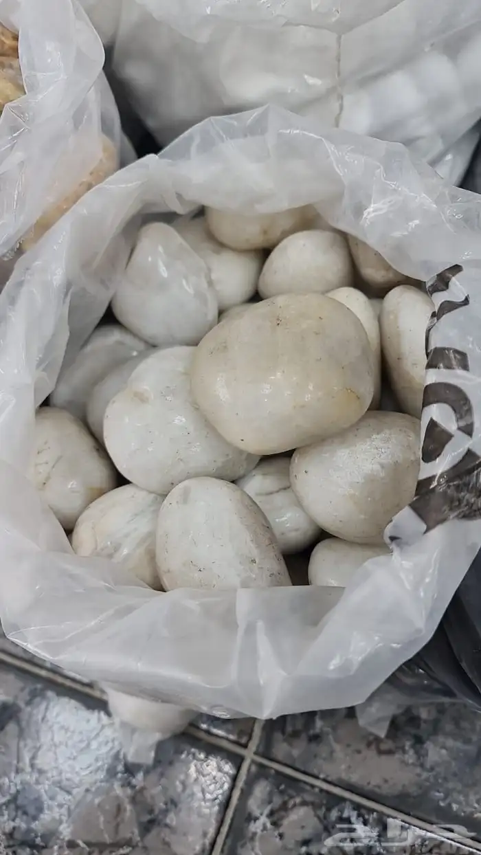 بحص ابيض واسود ولامع وعسلى 5