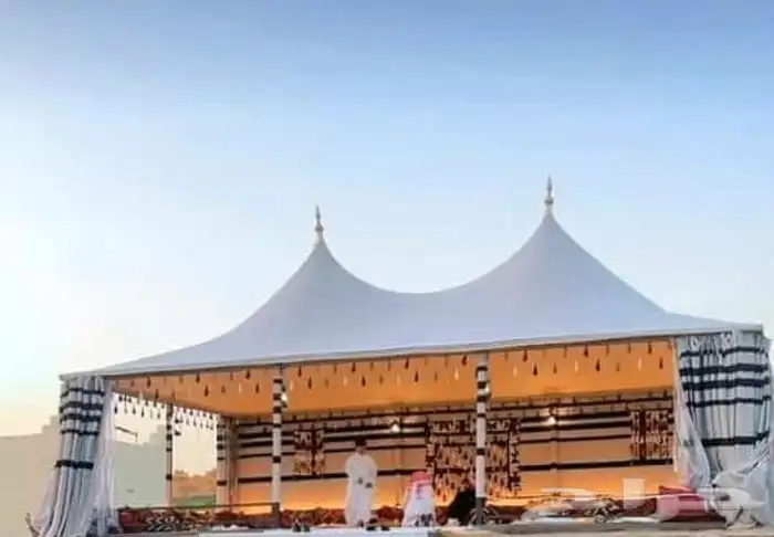 خيام سوبر ملكية بيوت شعر ملكية مشبات رخام وجهات زجاجي 9