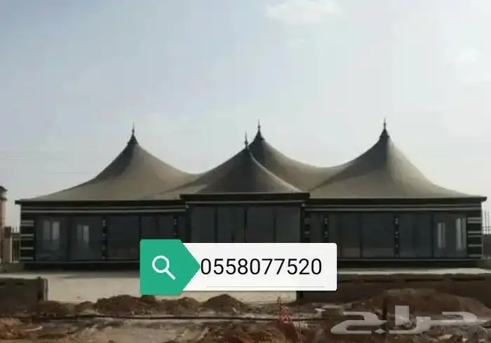 خيام سوبر ملكية بيوت شعر ملكية مشبات رخام وجهات زجاجي 19