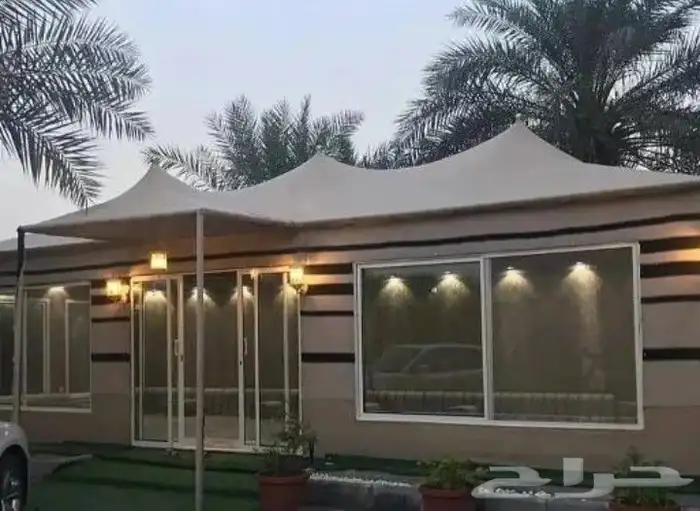 خيام سوبر ملكية بيوت شعر ملكية مشبات رخام وجهات زجاجي 12