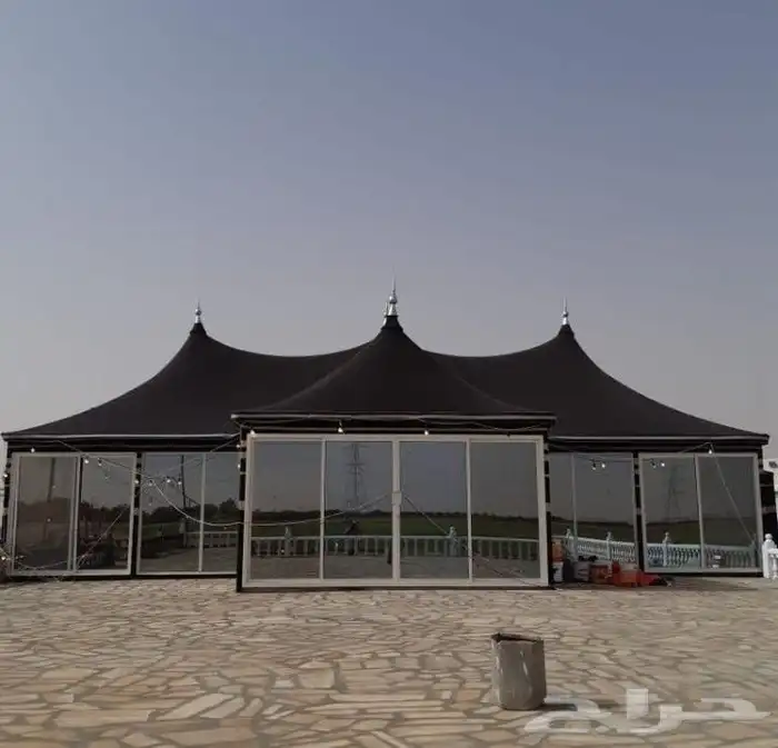 خيام سوبر ملكية بيوت شعر ملكية مشبات رخام وجهات زجاجي 16