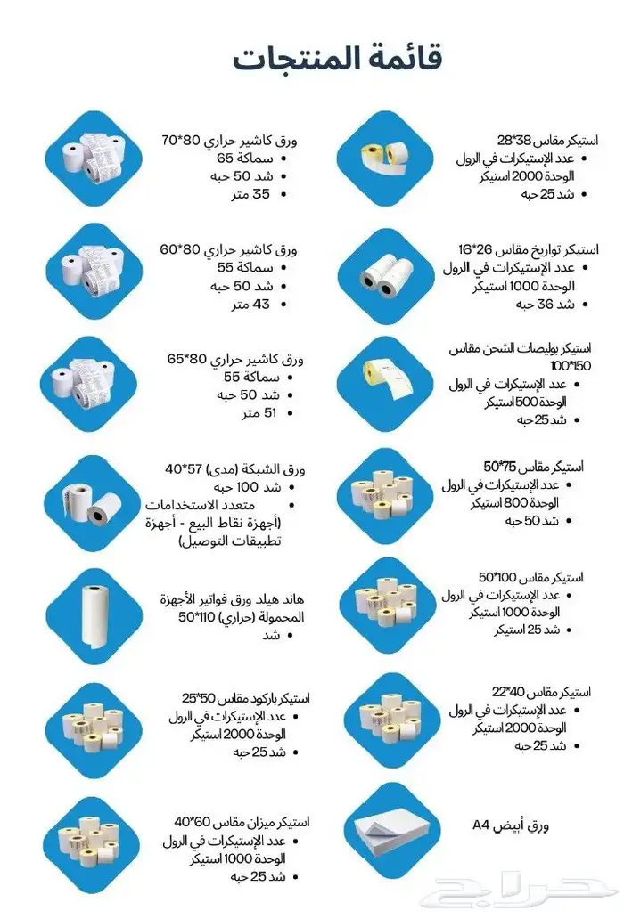 بيع رول كاشير حراري ورق كاشير لاصق باركود استيكر جمله عروض 6