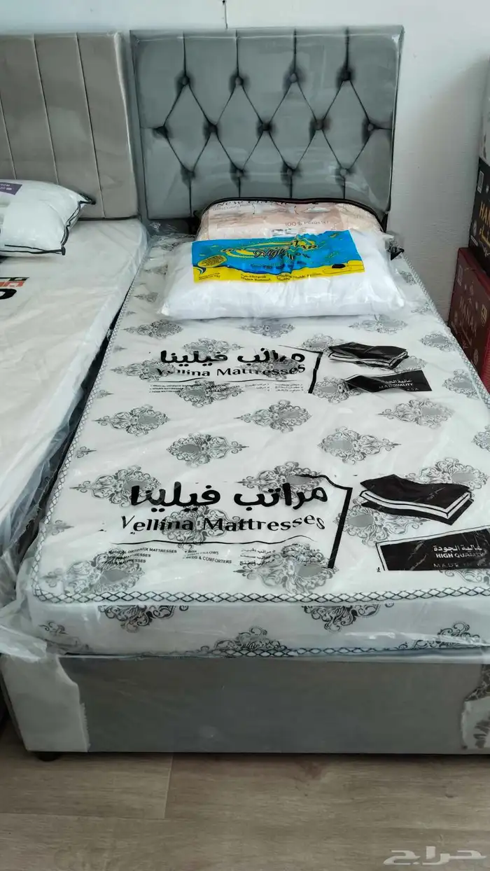 سرير نفر واحد  نفار أو نوس  سرير نفرين بالمراتب متوفرة 4
