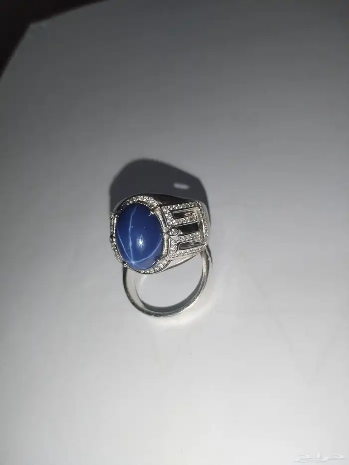 خاتم ياقوت نجمي ازرق 0