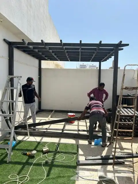 تفصيل مظله و كراسي و بديل خشب و عشب صناعي كل 19