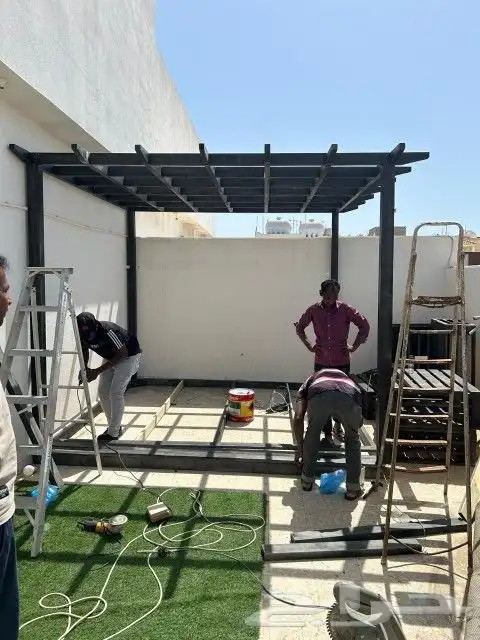 تفصيل مظله و كراسي و بديل خشب و عشب صناعي كل 22