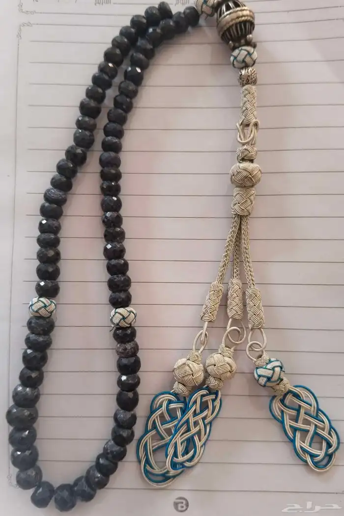 سبحة من حجر الزفير الخام 3