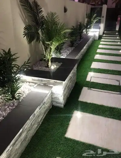 منسق حدائق شلالات نوافير عشب صناعي 6