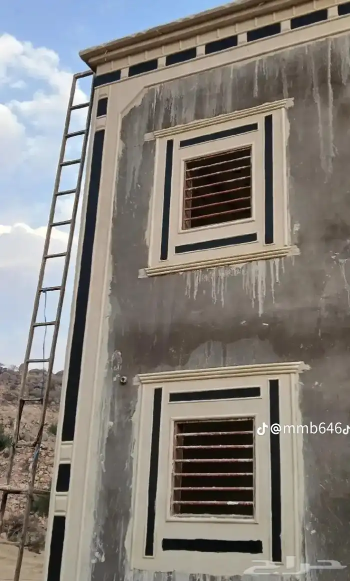 لياسه ملونه بالاسمنت الابيض وبطحااء الرياض 1