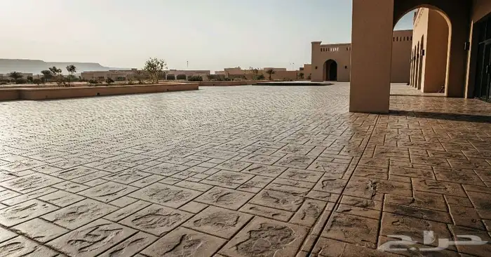 خرسانة مطبوعة صبة مروحة stamped concrete خرسانة المطبوعة 9