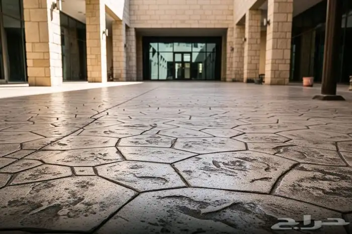 خرسانة مطبوعة صبة مروحة stamped concrete خرسانة المطبوعة 18