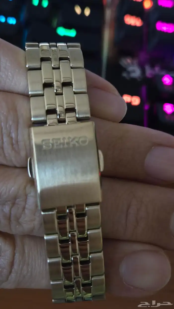 ساعة سيكو ذهبي seiko gold solar 5
