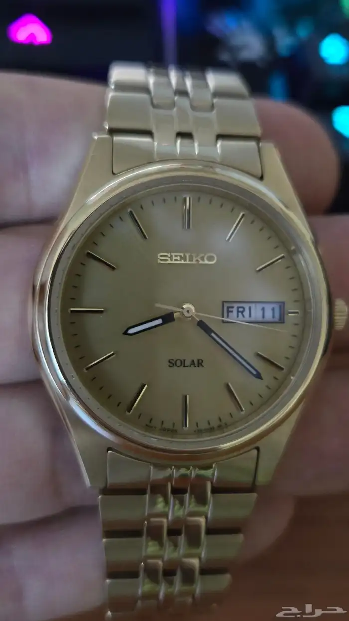ساعة سيكو ذهبي seiko gold solar 1