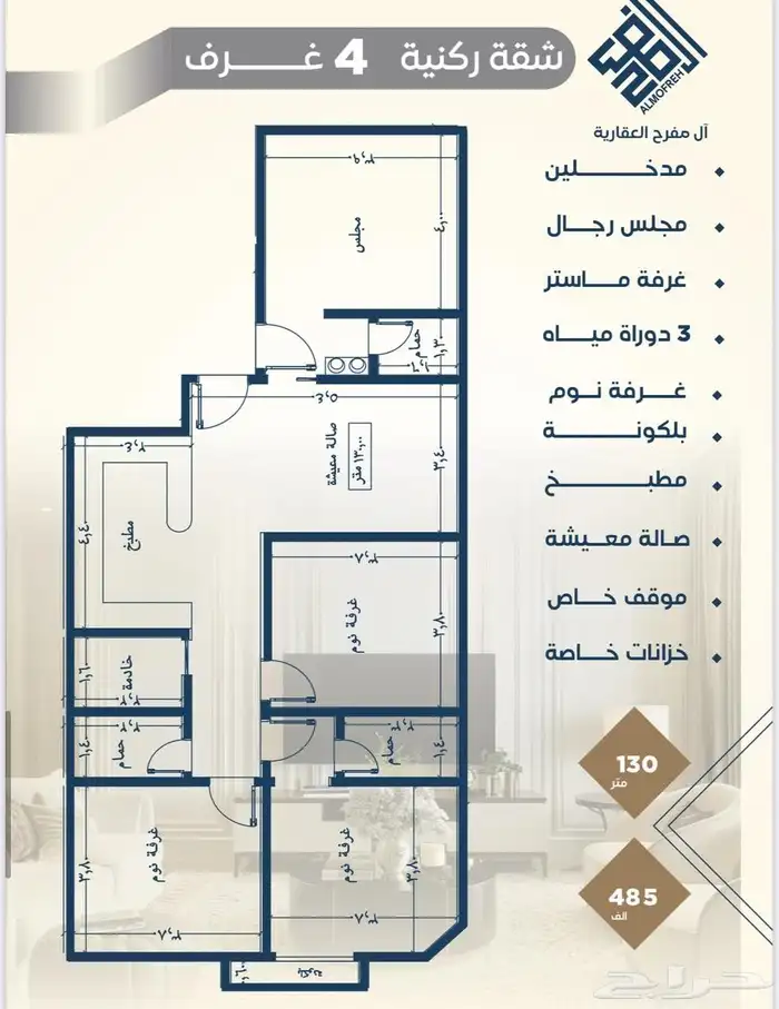 شقق للتمليك والاستثمار النزهه مقابل مول ا لعرب 4