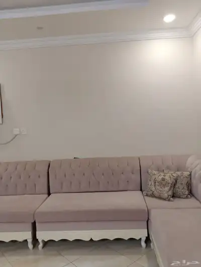 كنب 12شخص حرف L لون زهري 1