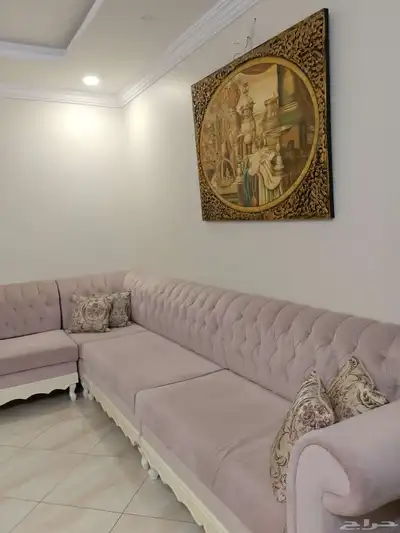 كنب 12شخص حرف L لون زهري 0