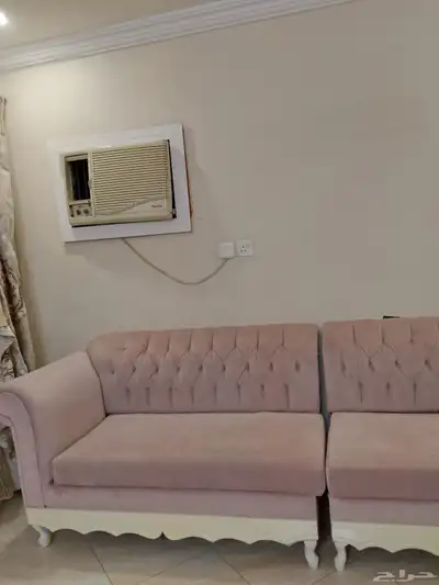 كنب 12شخص حرف L لون زهري 2