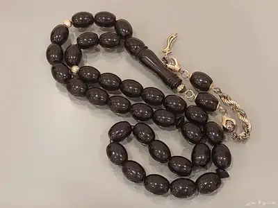 مسباح سبحة كهرمان طبيعي 33 خرزة 0