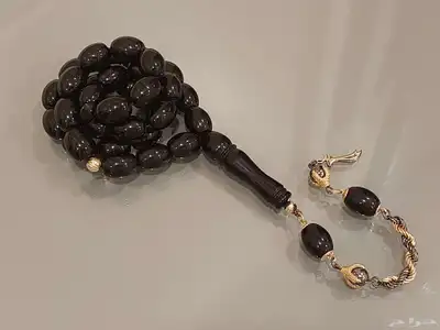 مسباح سبحة كهرمان طبيعي 33 خرزة 6