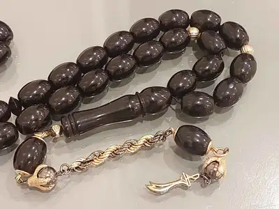 مسباح سبحة كهرمان طبيعي 33 خرزة 1